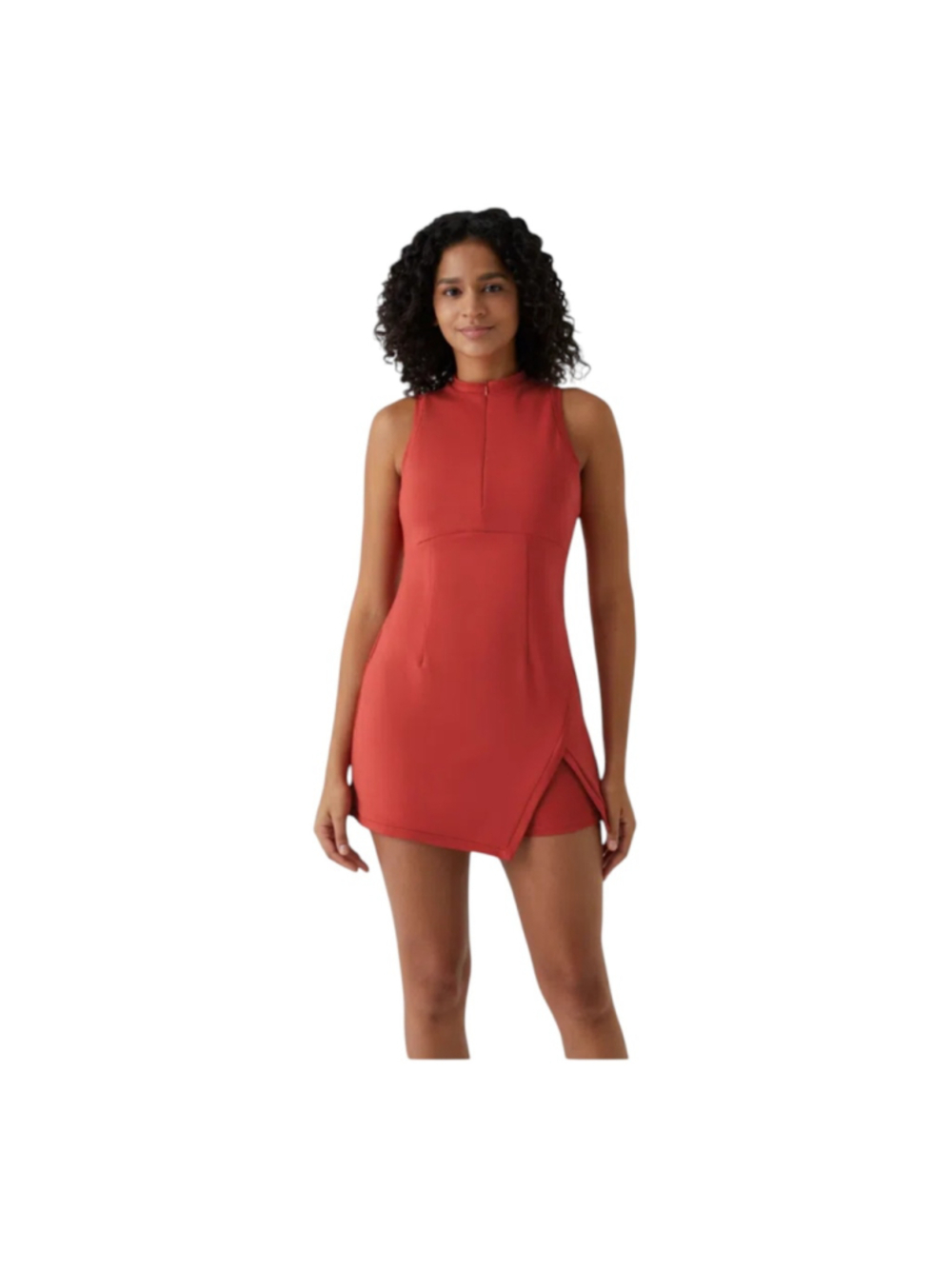 NEW Halara Zipper Racer Pocket 2-Piece Mini Tennis Active Dress Vibrant Poppy M